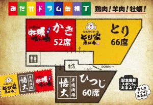 みたかドラム缶横丁フロアmap