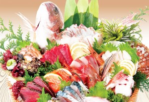 極上鮮魚『超速鮮魚®』等を盛り込む「鮮魚刺盛り（12点盛）」（写真3人前）