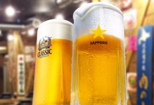 旨いジンギスカンにはサッポロの旨い生ビールが相性抜群!!