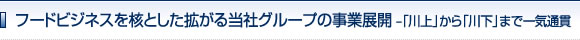 フードビジネスを核とした拡がる当社グループの事業展開–「川上」から「川下」まで一気通貫