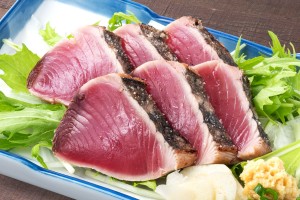 「戻りかつお 塩叩き」（600円）