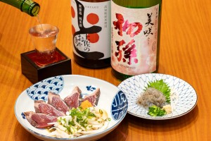 旬メニューに合わせた日本酒2種類を厳選