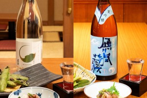 旬メニューに合わせた日本酒2種類を厳選