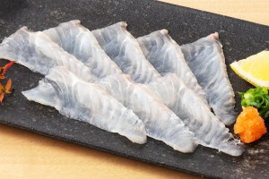 寒平目 薄造り（780円）