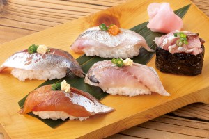 鯵 食べ比べ寿司（780円）