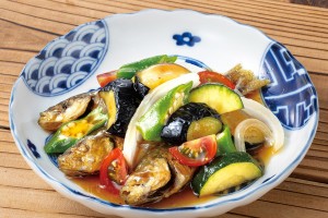 豆あじと夏野菜の南蛮漬け（650円）