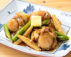 帆立貝とアスパラのバター焦がし醤油焼き｜庄や大型店グランドメニュー