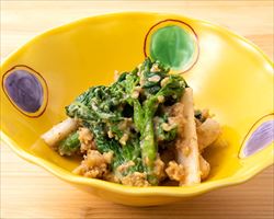 菜の花と独活のくるみ味噌和え｜庄や大型店グランドメニュー