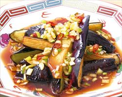 揚げ茄子の葱にんにくソース｜庄や大型店グランドメニュー