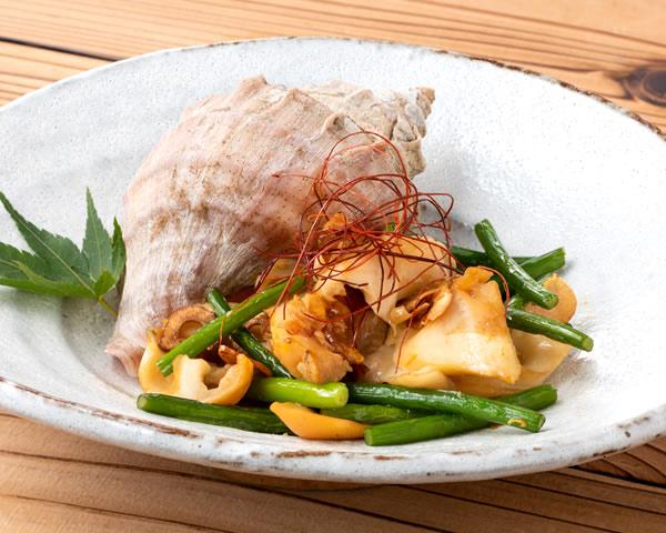 つぶ貝にんにく焼き