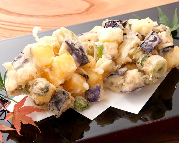 チーズと茄子のかき揚げ