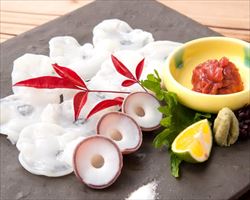 活たこ刺身　梅肉添え｜日本海庄やグランドメニュー