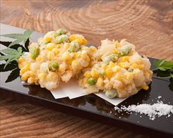とうもろこしと枝豆のかき揚げ｜日本海庄やグランドメニュー