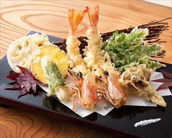 車海老と季節野菜の天布羅 盛り合わせ｜日本海庄やグランドメニュー